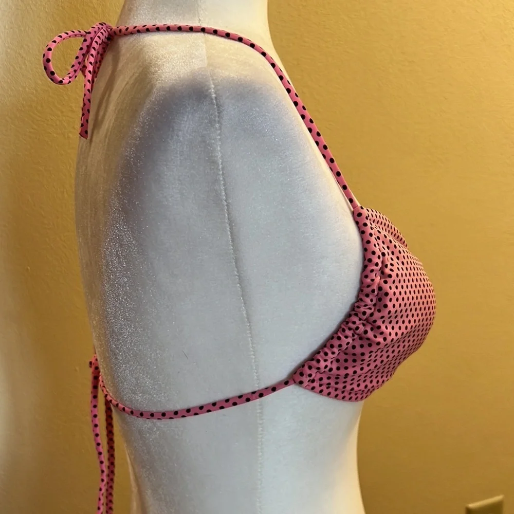Victoria's Secret Pink with Black Polka Dot Bikini Top size M